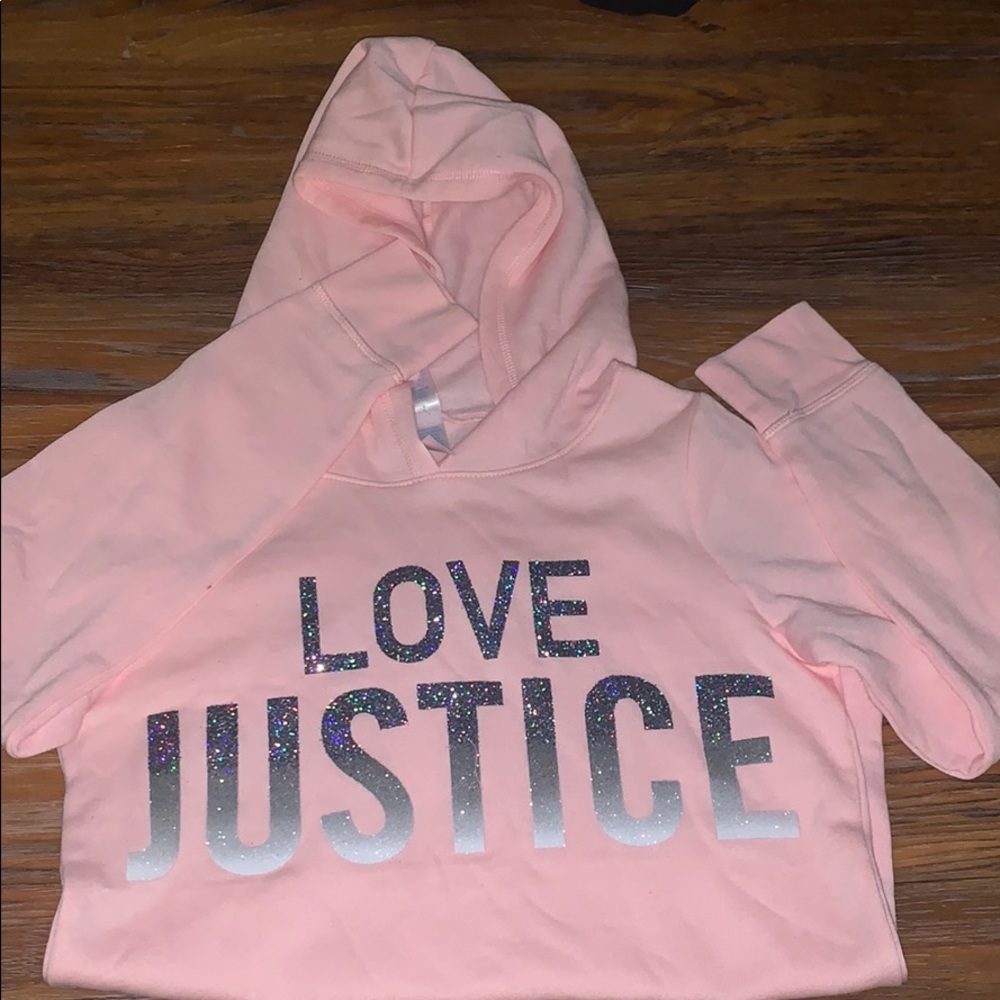 Justice pink hoodie
